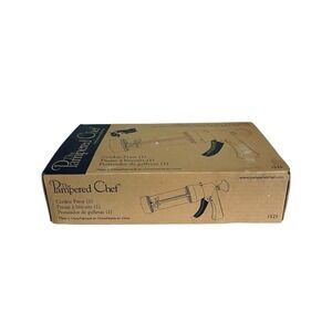 Pampered Chef Cookie Press 1525 Retired 16 Disks Designs Spritz Cookies EUC